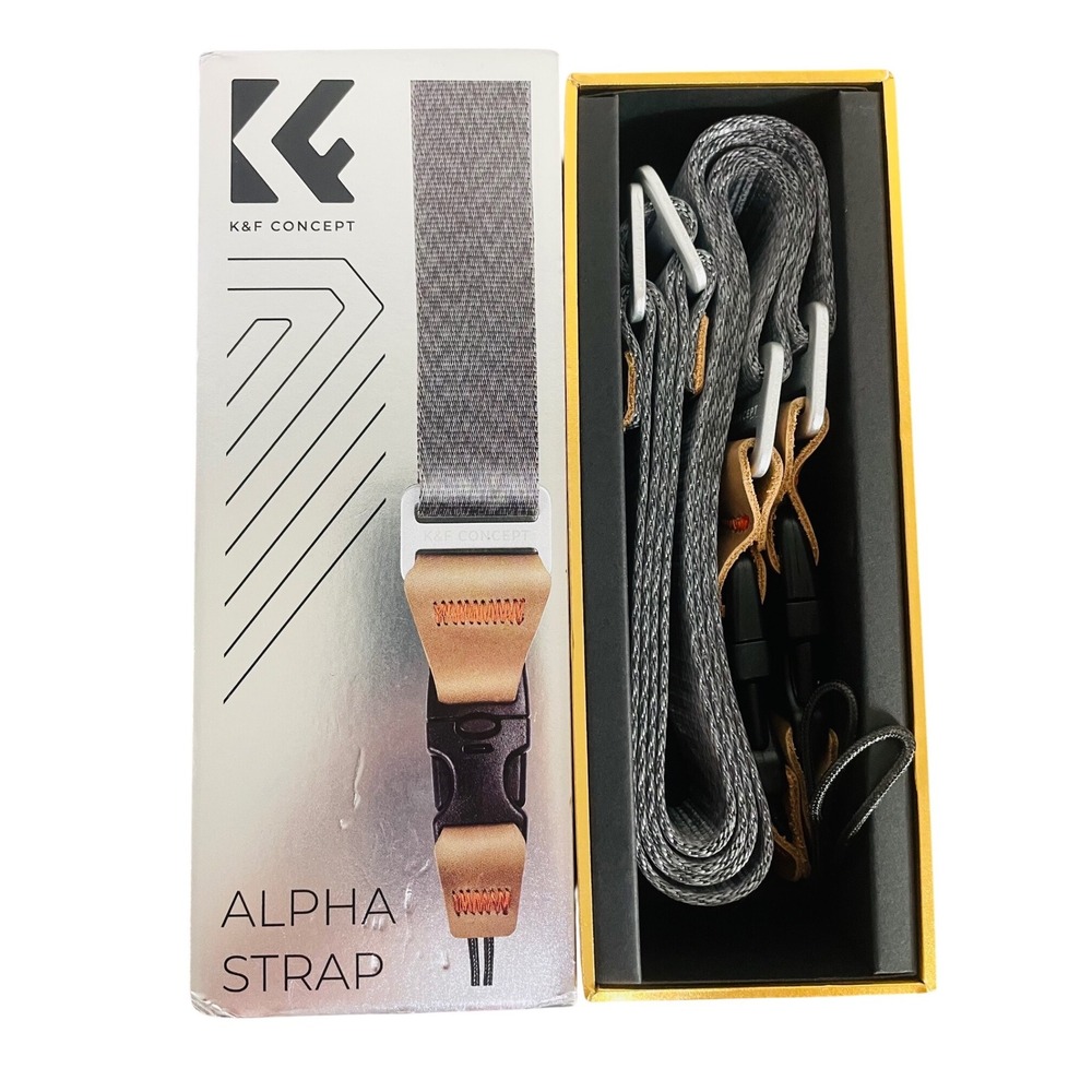 K&F Concept Alpha Series Camera Neck Strap Grey Leather KF13.115 DSLR Mirrorless